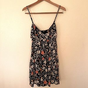 Free People Black White Orange Floral Dress 4